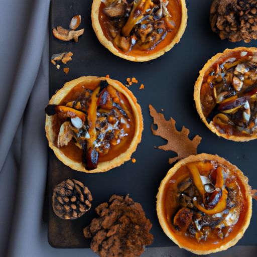 Tartelettes au potiron et aux noix de pécan caramélisées