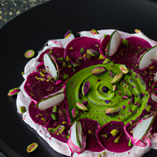 Carpaccio de betteraves rôties aux pistaches