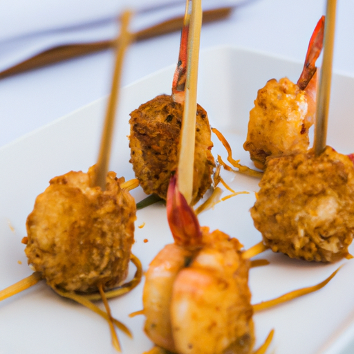 Brochettes de crevettes croustillantes à la noix de coco