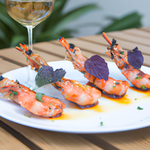 Brochettes de crevettes au miel et à la lavande