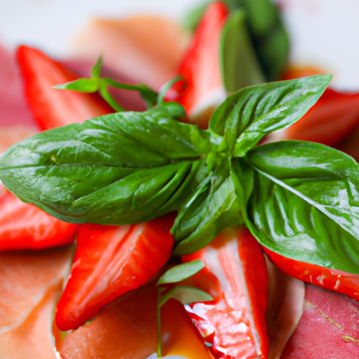 Carpaccio de fraises et basilic