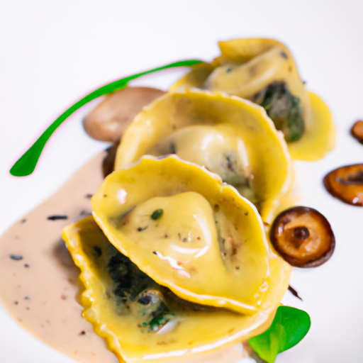 Raviolis croustillants aux champignons sauvages et à la truffe