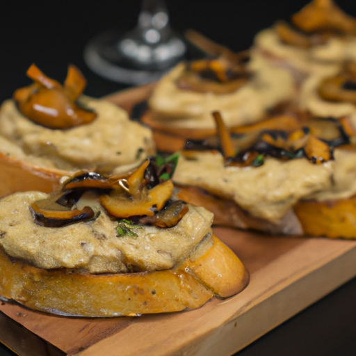 Crostini de polenta crémeuse aux champignons sauvages