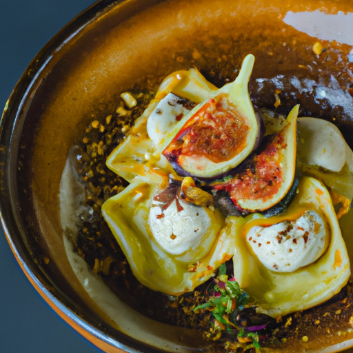 Raviolis croustillants au fromage de chèvre et figues