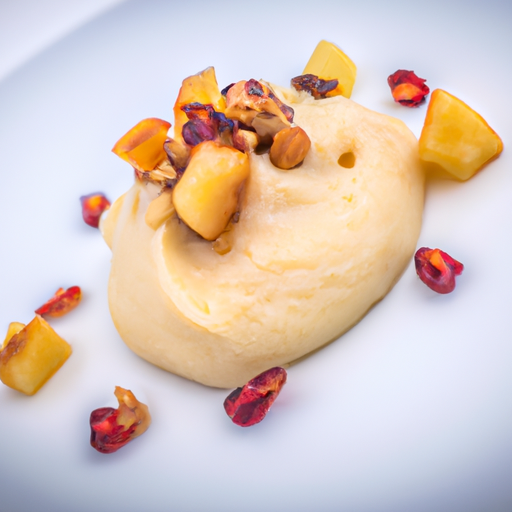 Purée de patates douces au lait de coco et crumble de noix de cajou