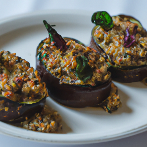 Aubergines farcies au quinoa et aux herbes