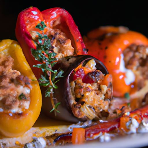 Poivrons farcis à la morue et chorizo