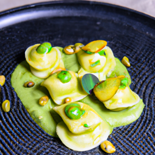 Raviolis de patate douce au pesto de pistaches