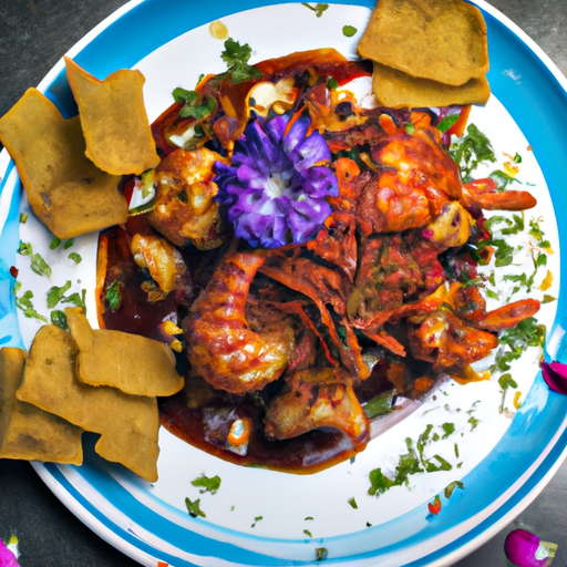 Chilaquiles épicés aux crevettes croustillantes