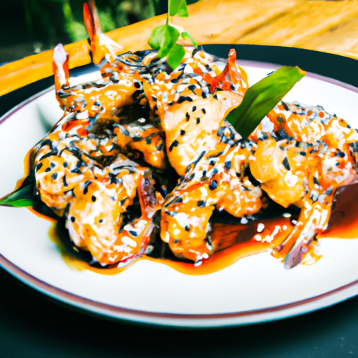 Crevettes croustillantes au sésame et sauce aigre-douce