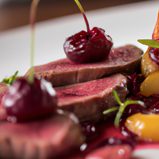 Magret de canard aux cerises et au miel