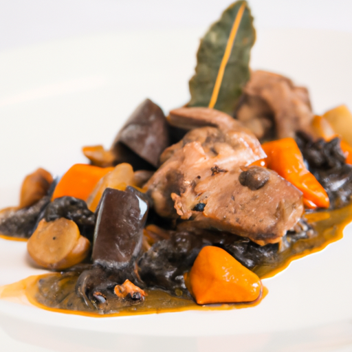 Ragoût de lapin aux pruneaux et aux amandes