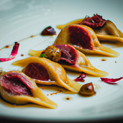 Ravioles croustillantes au canard confit et figues