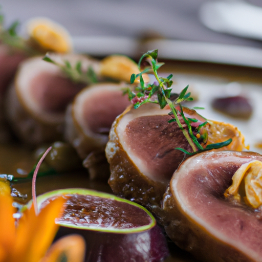 Magret de canard aux figues rôties au miel et romarin