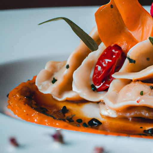 Raviolis croustillants au confit de canard et compotée d'oignons rouges