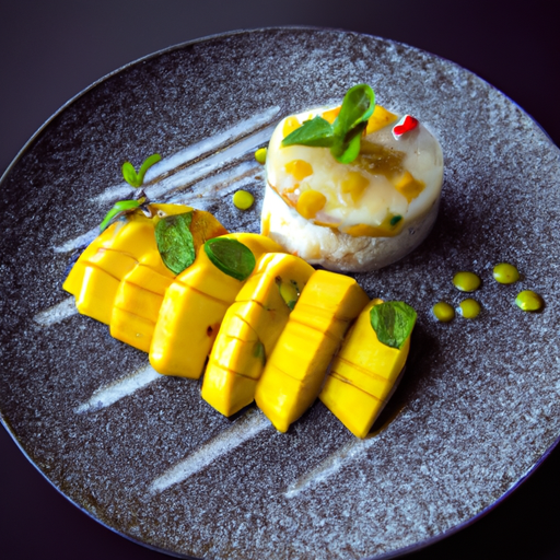 Riz au lait de coco et mangue caramélisée