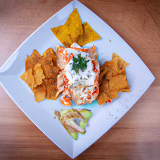Chilaquiles au poulet croustillant et salsa verde