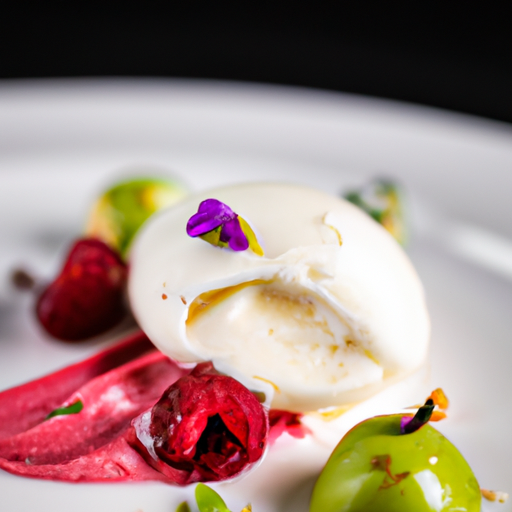 Délice glacé à la framboise et au basilic