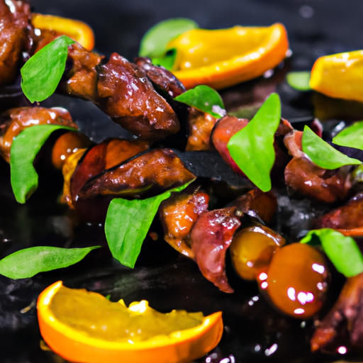 Brochettes de saucisses de canard laquées au miel et à l'orange