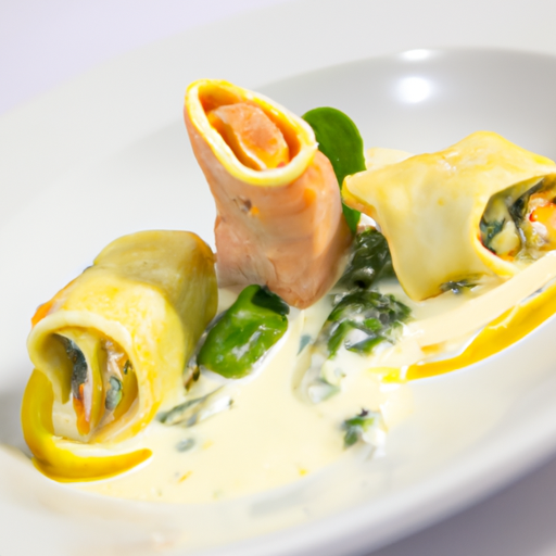 Cannellonis de saumon et épinards à la crème de citron