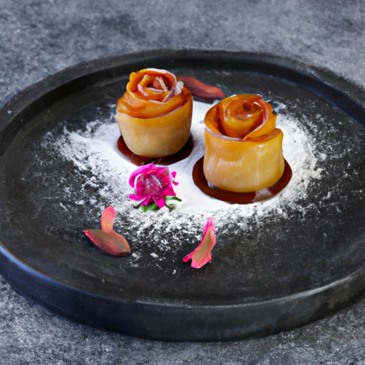 Roses feuilletées aux pommes caramélisées