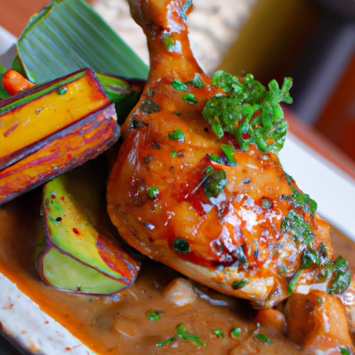 Poulet au mole poblano et à la papaye
