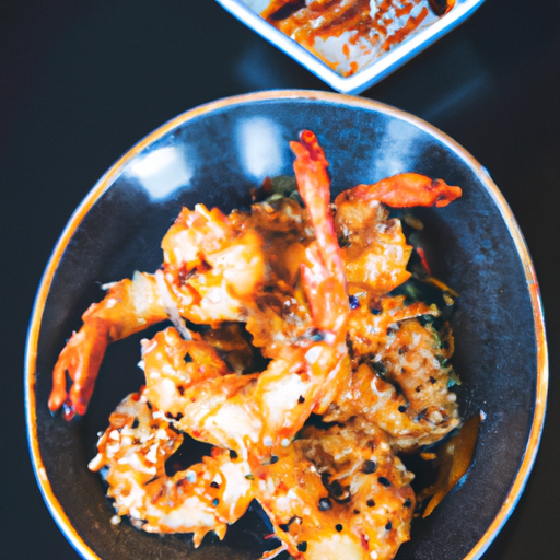 Crevettes croustillantes au sésame et sauce épicée