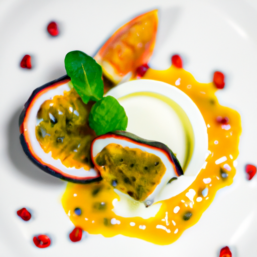 Panna Cotta aux fruits exotiques et coulis de passion