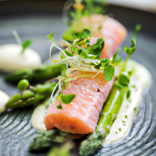 Roulés de saumon et asperges aux herbes fraîches