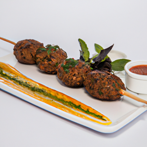 Brochettes de keftedes au miel et à la menthe
