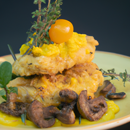Galettes de polenta croustillantes aux champignons sauvages