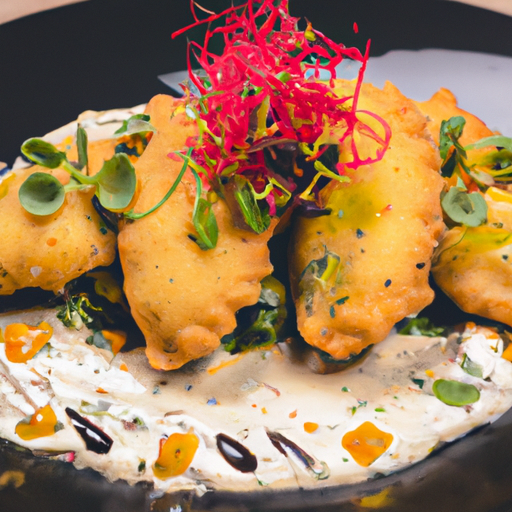 Ravioles croustillantes au poulet et à la sauce pimentée