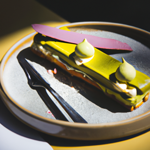 Éclair au thé matcha et yuzu