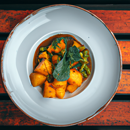 Curry de patates douces et pois chiches au lait de coco