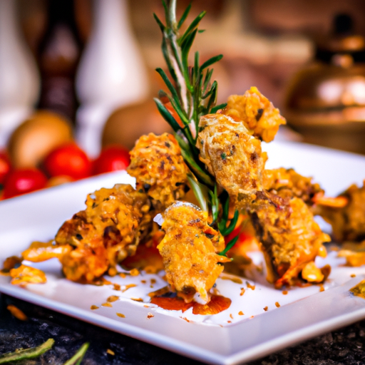 Brochettes de poulet croustillant aux amandes