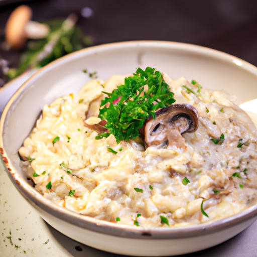 Risotto crémeux aux champignons sauvages