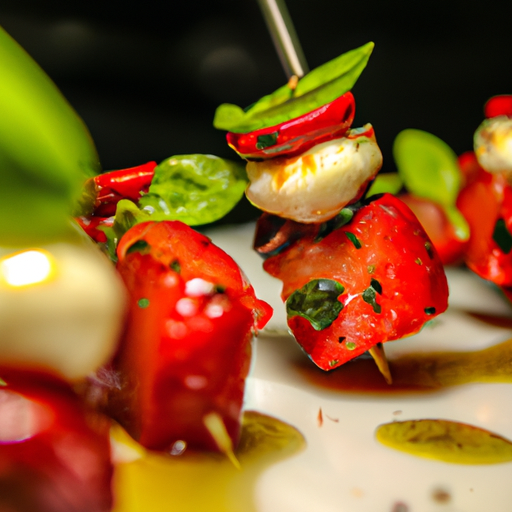 Brochettes de fraises marinées au basilic