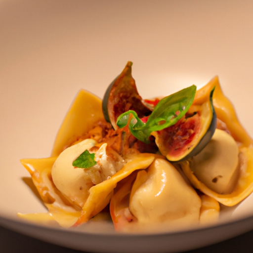 Raviolis croustillants au fromage de chèvre et figues sautées