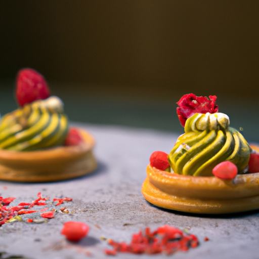 Rosaces croustillantes à la pistache et à la framboise