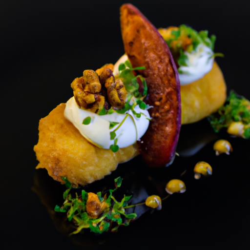 Croustillant de patates douces au chèvre et aux noix de pécan