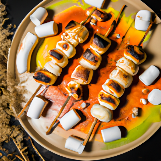 Brochettes de banane et marshmallows grillés