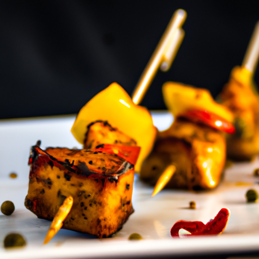Brochettes de poulet caramélisées à la moutarde et à l'érable