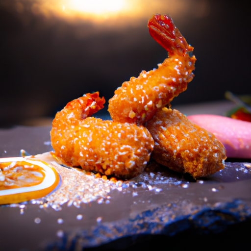 Crevettes croustillantes au sésame et à la mandarine