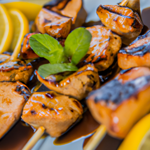 Brochettes de poulet au sirop d'érable et à la menthe fraîche