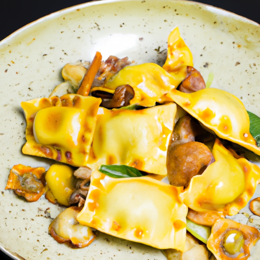 Raviolis frits aux champignons sauvages