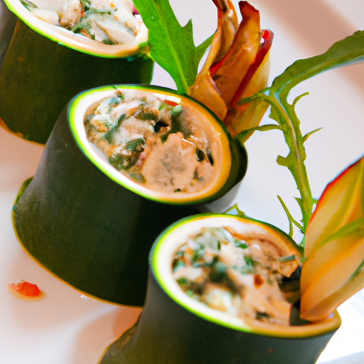Roulés de courgettes farcies au labneh et aux herbes