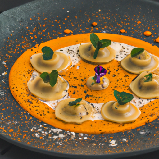 Raviolis de patate douce et sauce coco-curry