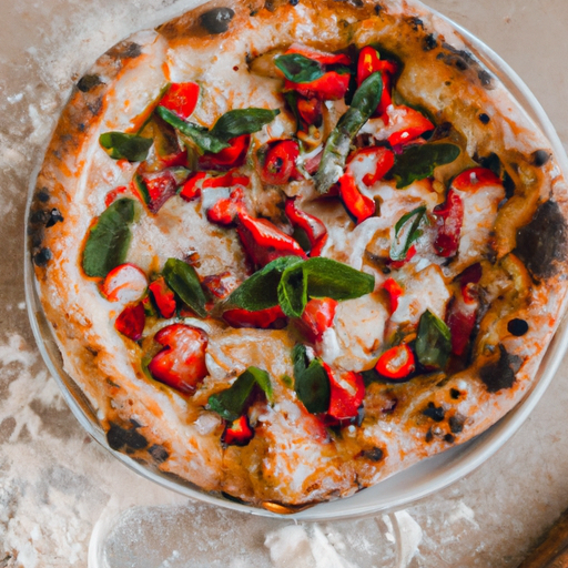 Pizza sucrée aux fraises et à la ricotta