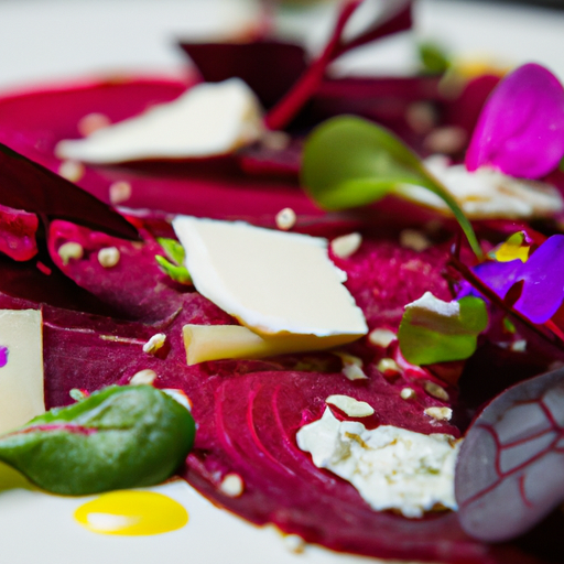 Carpaccio de betteraves colorées et chèvre frais