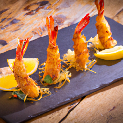 Crevettes croustillantes aux amandes et agrumes